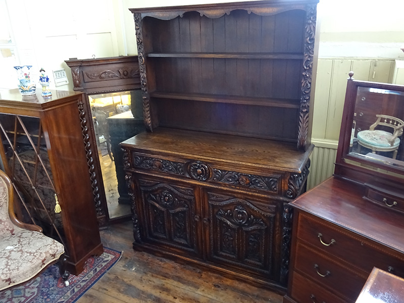 19th Century Carved Oak Dresser